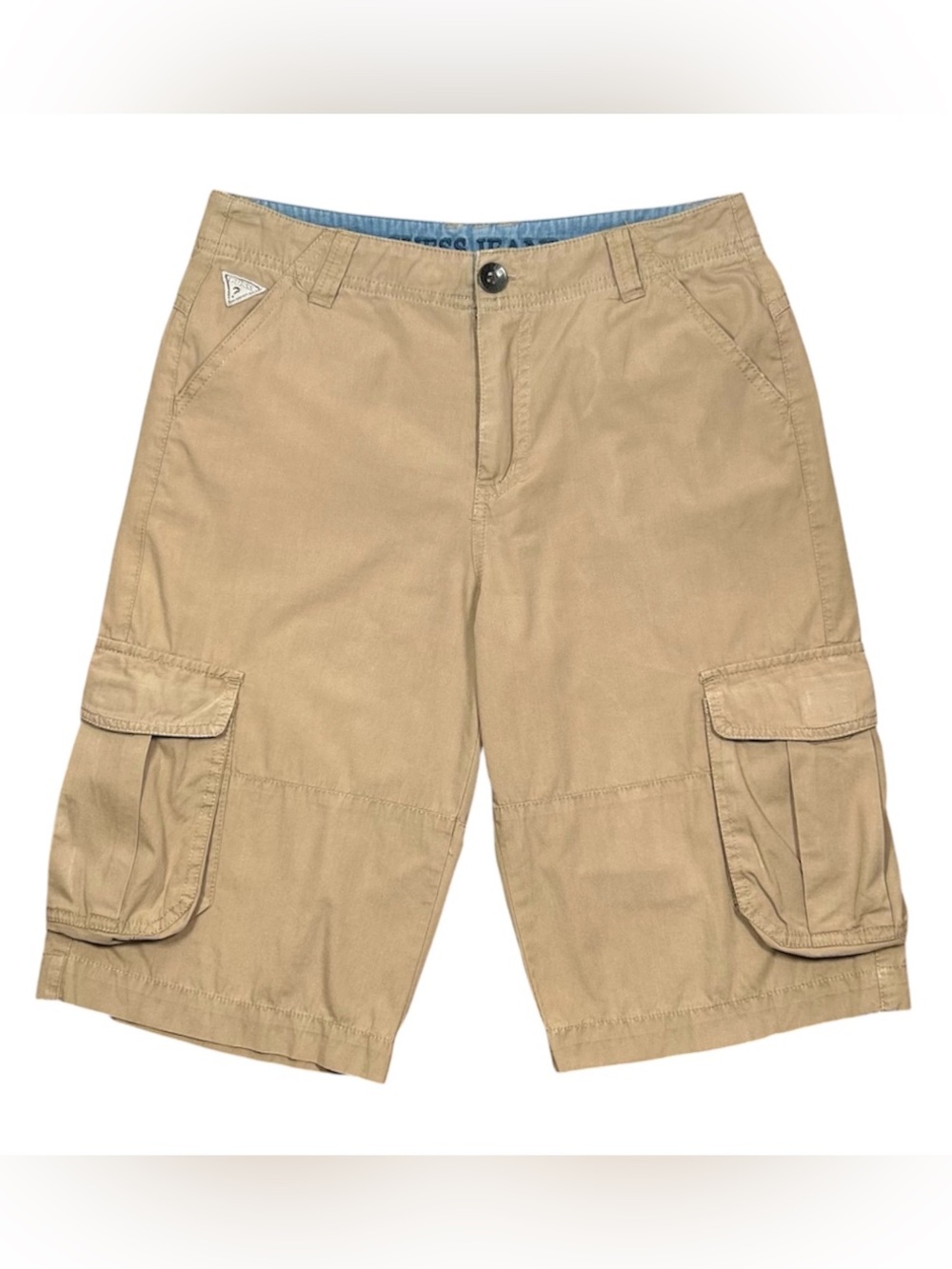 Guess Boys’ Khaki Utility Cargo Summer Shorts Size 14 100% Cotton Casual